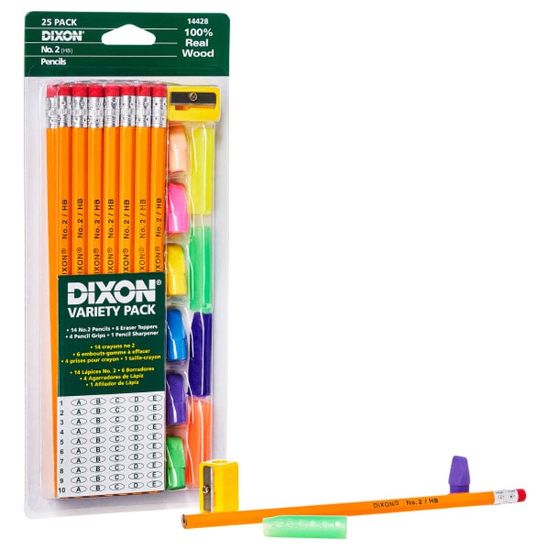 Variety Pack Pencils Erasers Grips (Pack of 10) - Pencils & Accessories - Dixon Ticonderoga Company