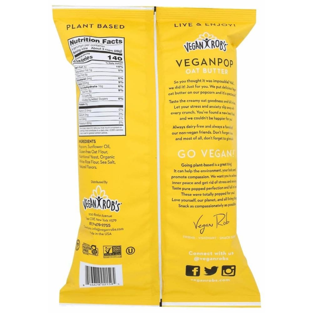 VEGANROBS Veganrobs Popcorn Oat Butter, 4 Oz