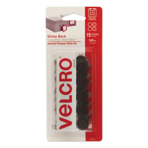 VELCRO Brand Sticky-back Fasteners Removable Adhesive 0.63 Dia Black 15/pack - Office - VELCRO® Brand