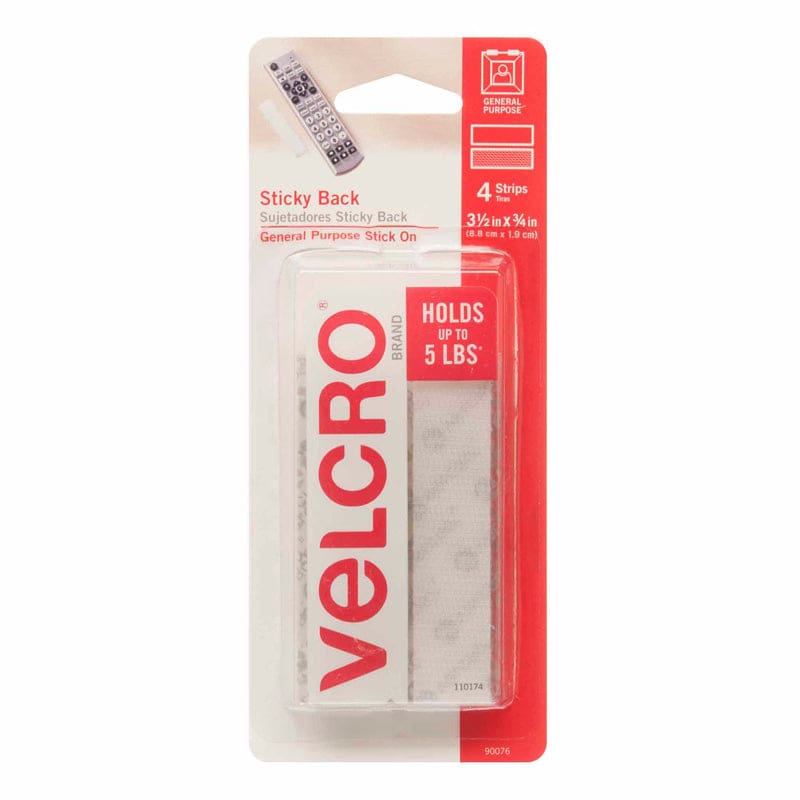 Velcro Tape.75 X 3.5 4 Strips Wht (Pack of 12) - Velcro - Velcro Usa