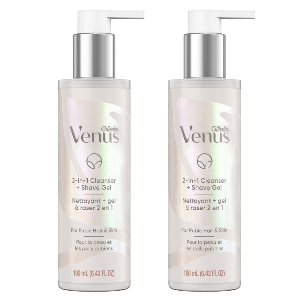 Venus for Pubic Hair and Skin 2-in-1 Cleanser & Shave Gel (6.42 fl. oz. 2 pk.) - Razors Shaving & Hair Removal - Venus for