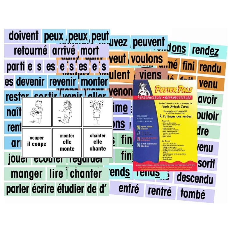 Verb Attack Card Set French - Flash Cards - Poster Pals