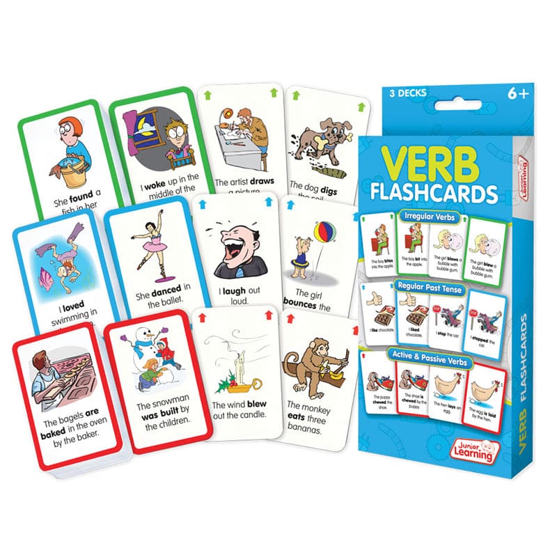 Verb Flash Cards (Pack of 6) - Vocabulary Skills - Junior Learning