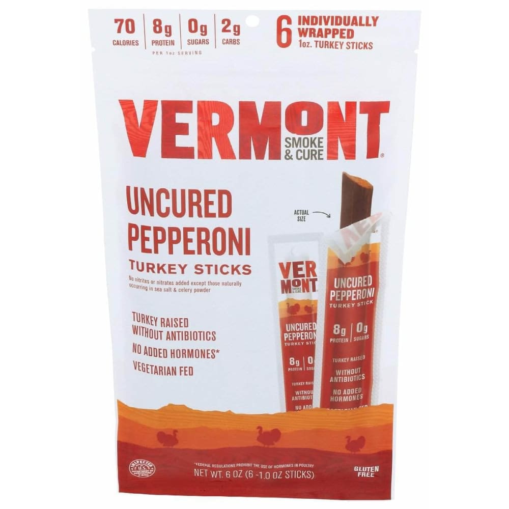 VERMONT SMOKE Vermont Smoke Uncured Pepperoni Turkey Sticks 6Ct, 6 Oz