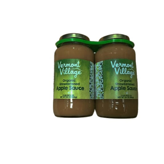 Vermont Village Organic Unsweetened Applesauce, 24-Ounce (Pack of 2) - ShelHealth.Com