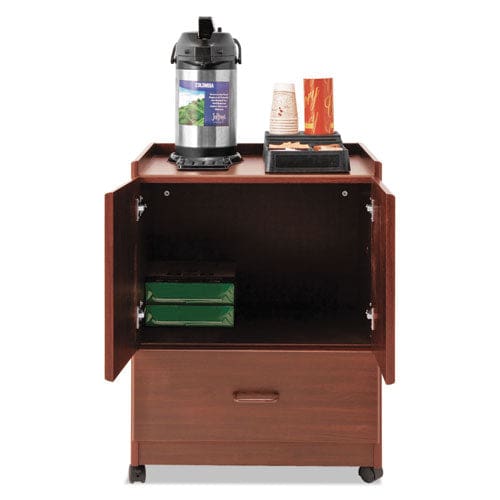 Vertiflex Mobile Deluxe Coffee Bar Engineered Wood 2 Shelves 1 Drawer 23 X 19 X 30.75 Cherry - Furniture - Vertiflex®