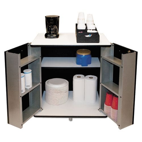 Vertiflex Refreshment Stand Engineered Wood 9 Shelves 29.5 X 21 X 33 White/black - Furniture - Vertiflex®