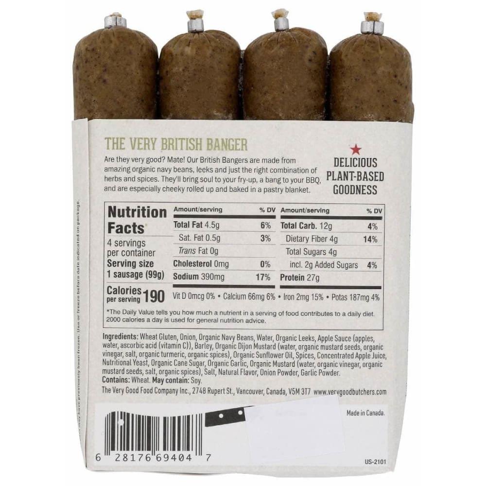 VERY GOOD BUTCHERS Grocery > Frozen VERY GOOD BUTCHERS: The Very British Banger, 400 gm