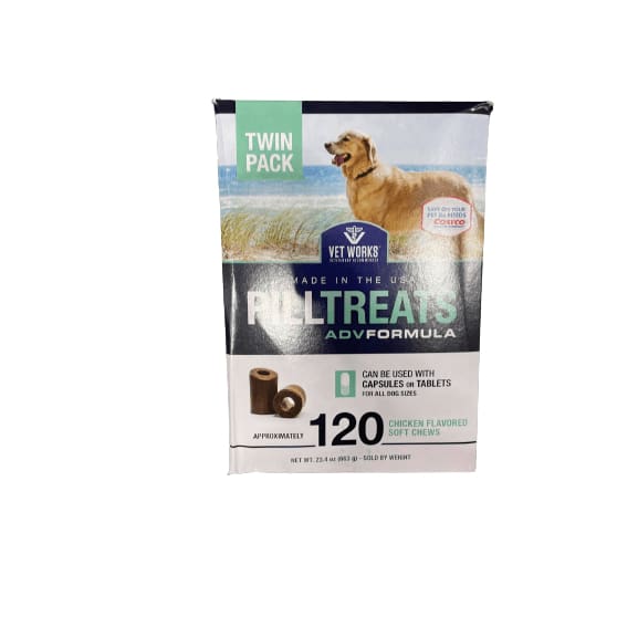 Vet Works Vet Works PillTreats AdvFormula, Chicken Flavored, 120 Count