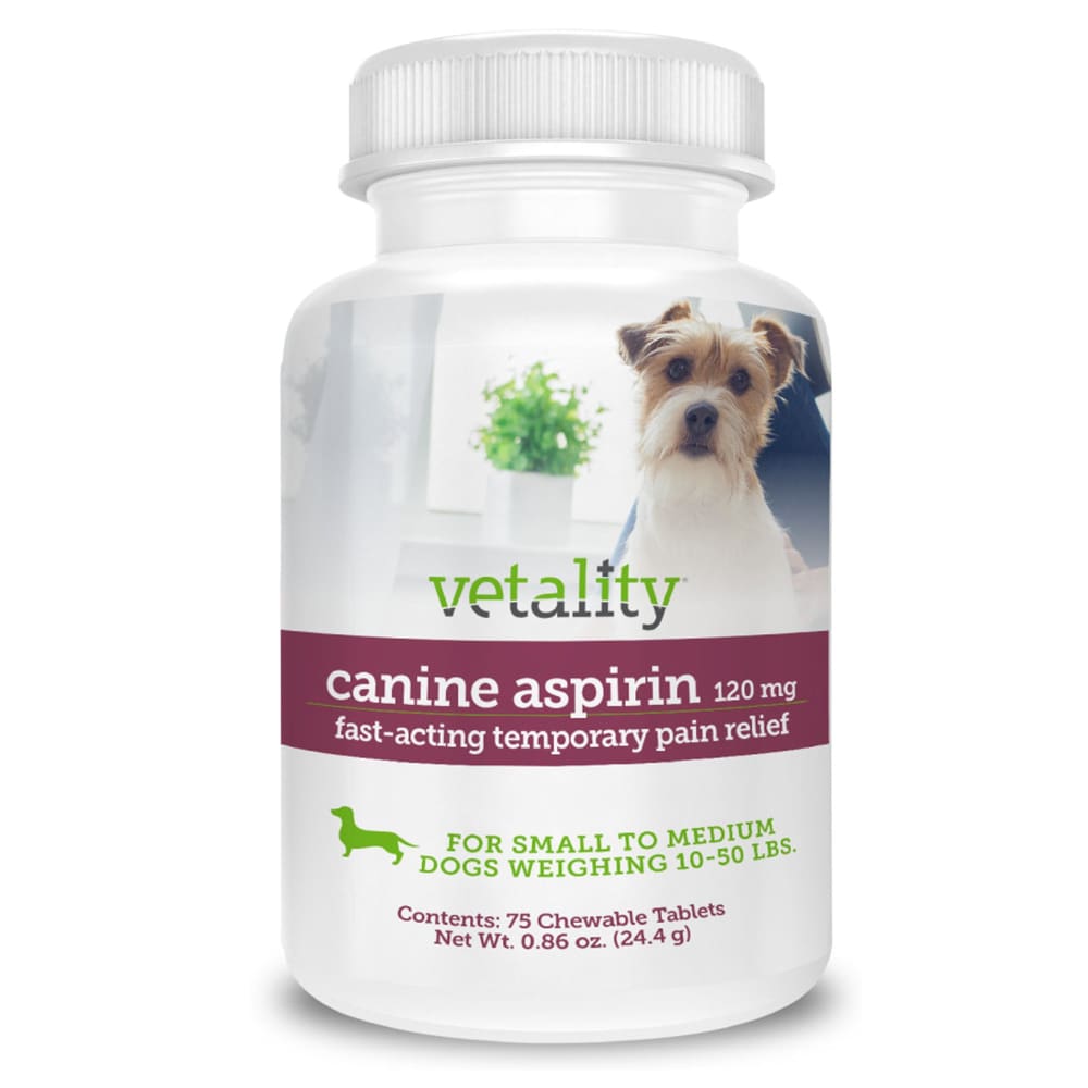 Vetality Canine Aspirin Chewable Tables 120mg 1ea-75 ct - Pet Supplies - Vetality