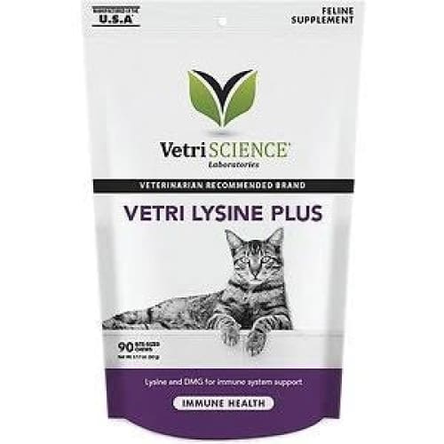 Vetri-Science Cat Lysine Immune Support 90Ct - Pet Supplies - Vetri-Science