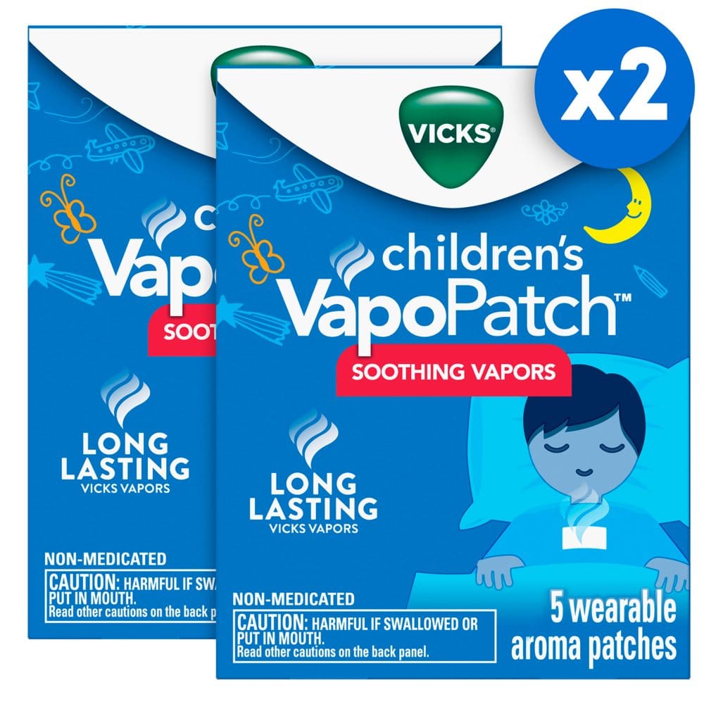 Vicks VapoPatch with Long Lasting Soothing Vicks Vapors for Children (5 ct. 2 pk.) - Cough Cold & Flu - Vicks VapoPatch