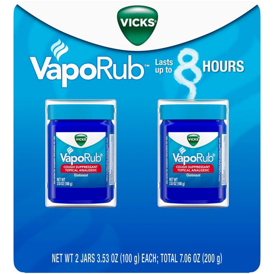 Vicks VapoRub Original Cough Suppressant Medicated Topical Analgesic Ointment (3.53 oz. 2 pk.) - HSA & FSA - Medicine Cabinet - Vicks