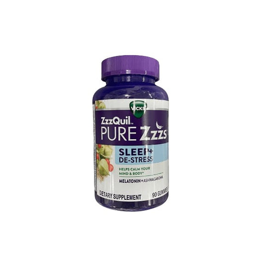 Vicks Vicks ZzzQuil PURE Zzzs Melatonin and Ashwagandha Dietary Supplement, 90 ct.