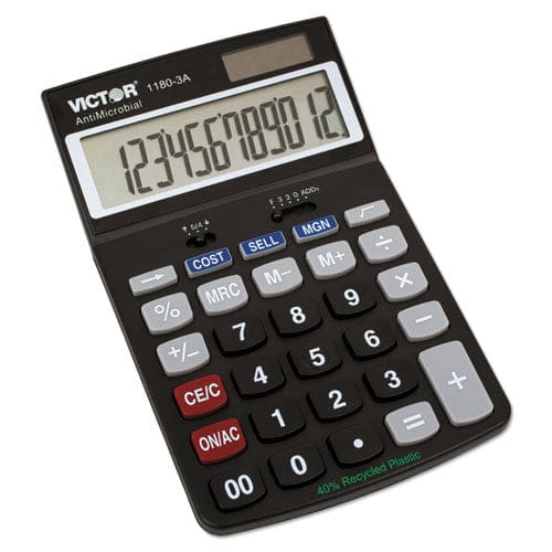 Victor 1180-3a Antimicrobial Desktop Calculator 12-digit Lcd - Technology - Victor®