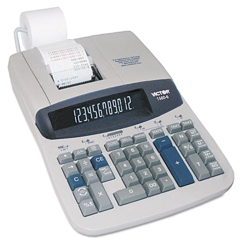 Victor 1560-6 Two-color Ribbon Printing Calculator Black/red Print 5.2 Lines/sec - Technology - Victor®
