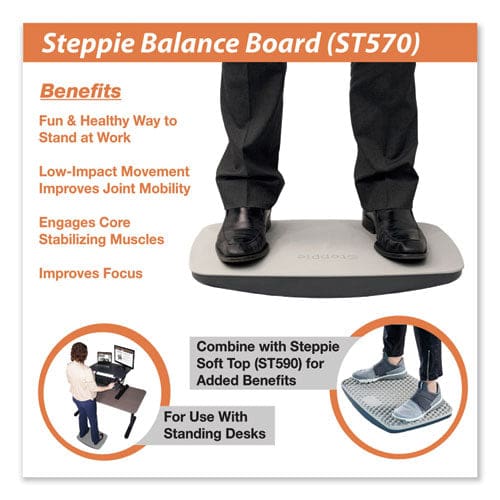 Victor Steppie Balance Board 22.5w X 14.5d X 2.13h Two-tone Gray - Furniture - Victor®