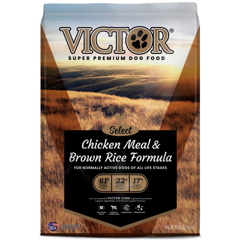 Victor Super Premium Dog Food Chicken Meal & Brown Rice 15 lb - Pet Supplies - Victor Super