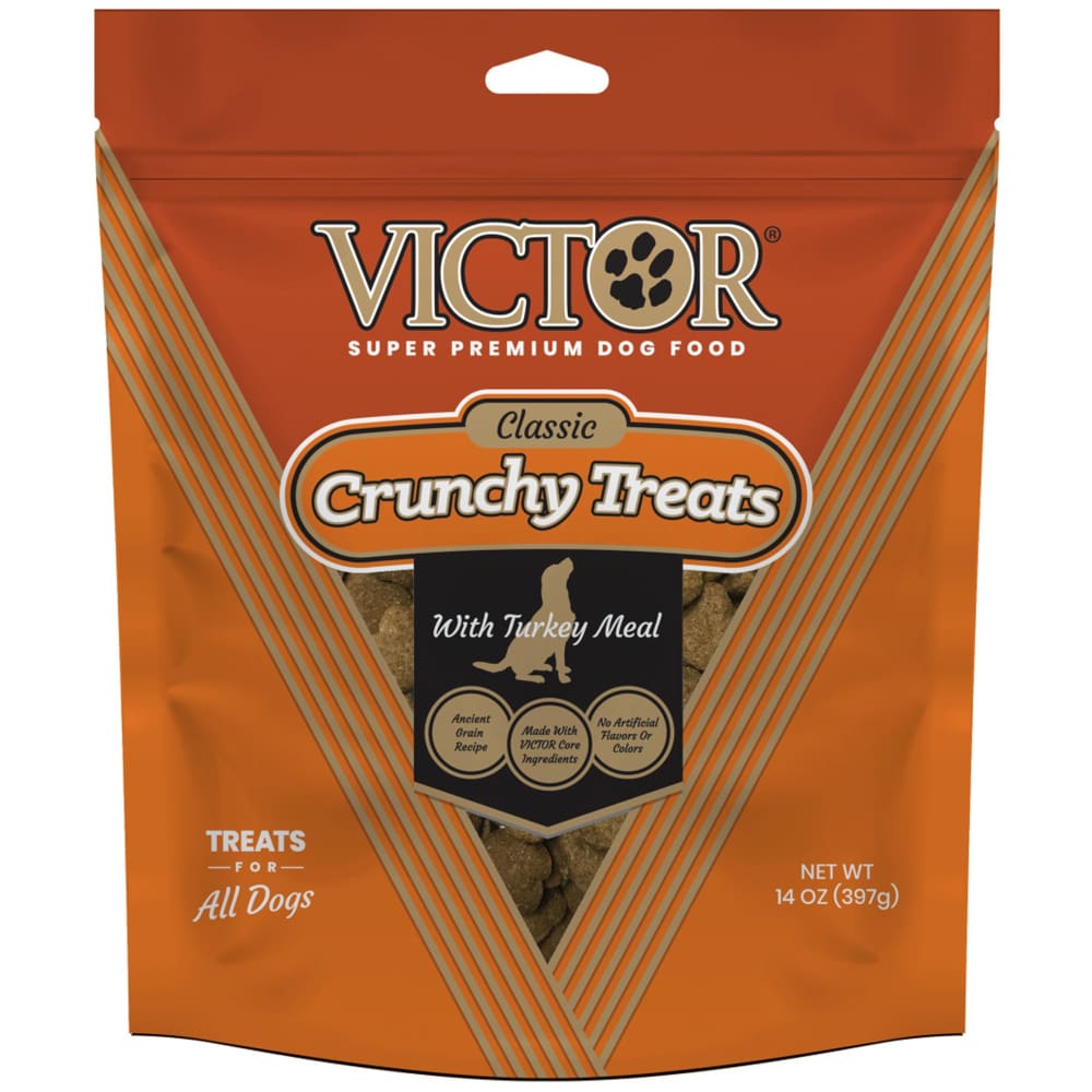 Victor Super Premium Dog Food Classic Crunchy Dog Treats with Turkey Meal 14 oz - Pet Supplies - Victor Super