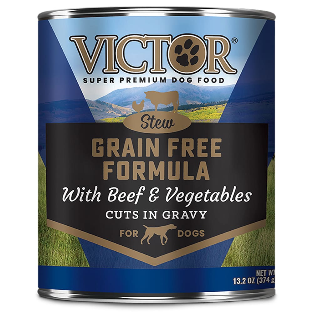 Victor Super Premium Dog Food Grain Free Beef & Vegetable in gravy-Canine Dog Food 13.2 oz - Pet Supplies - Victor Super