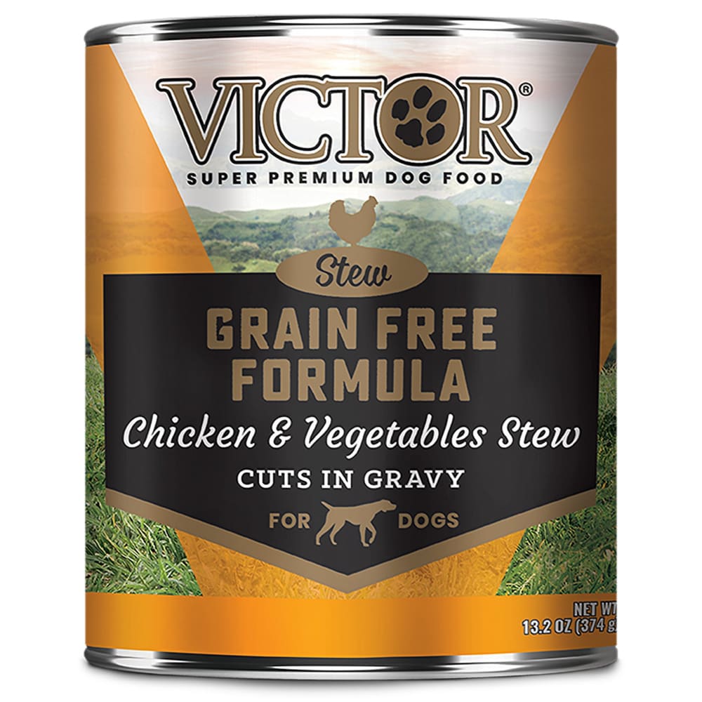 Victor Super Premium Dog Food Grain Free Chicken and Vegetable in gravy-Canine Dog Food 13.2 oz - Pet Supplies - Victor Super