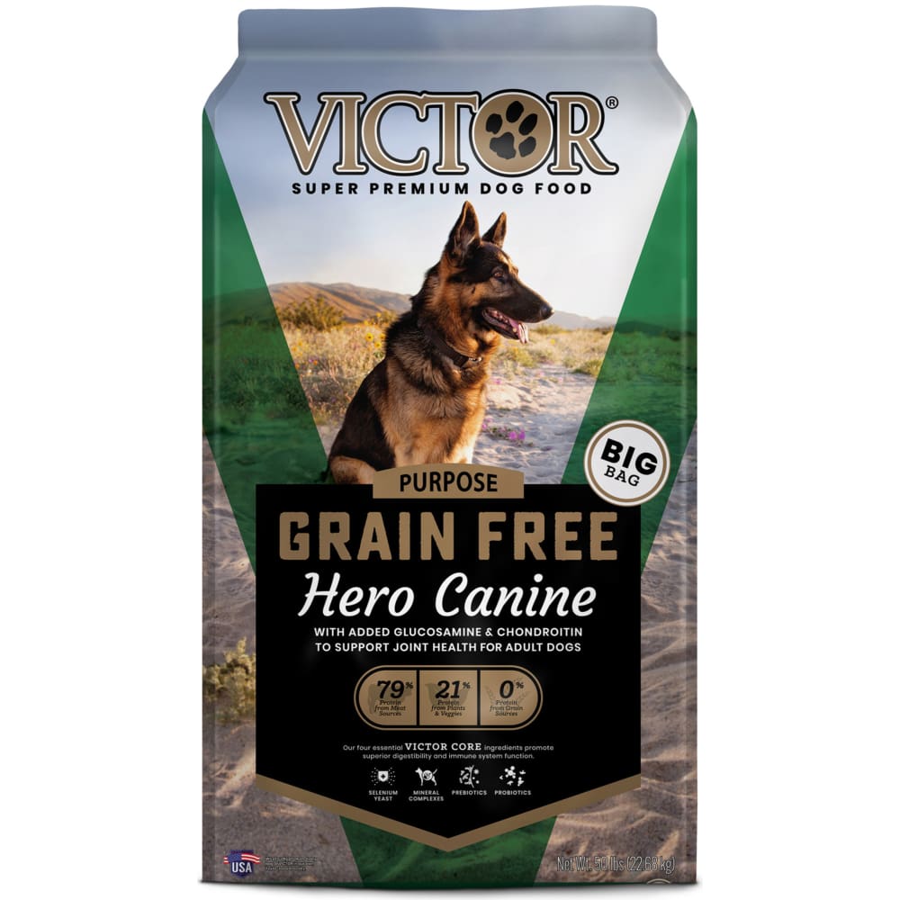 Victor Super Premium Dog Food Grain Free Hero Canine 50 lb - Pet Supplies - Victor Super