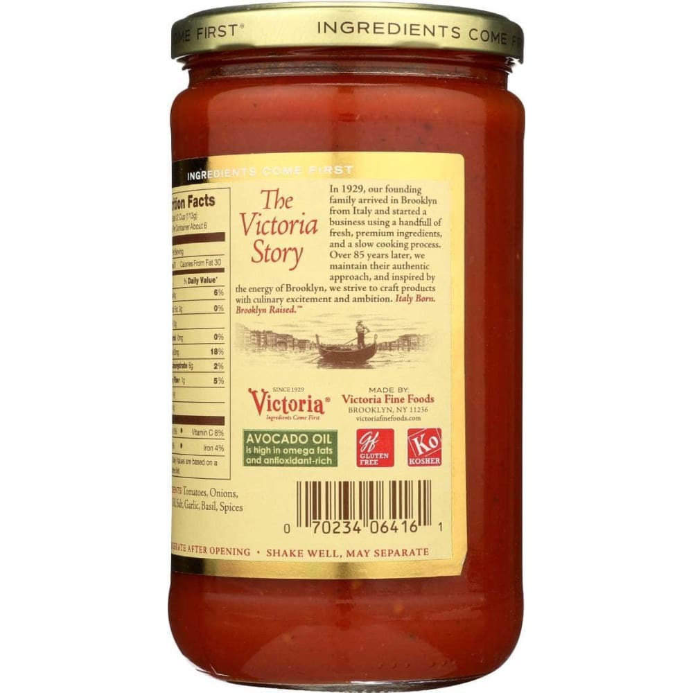 VICTORIA Grocery > Pantry > Pasta and Sauces VICTORIA Sauce Marinara Avcdo Oil, 24 oz