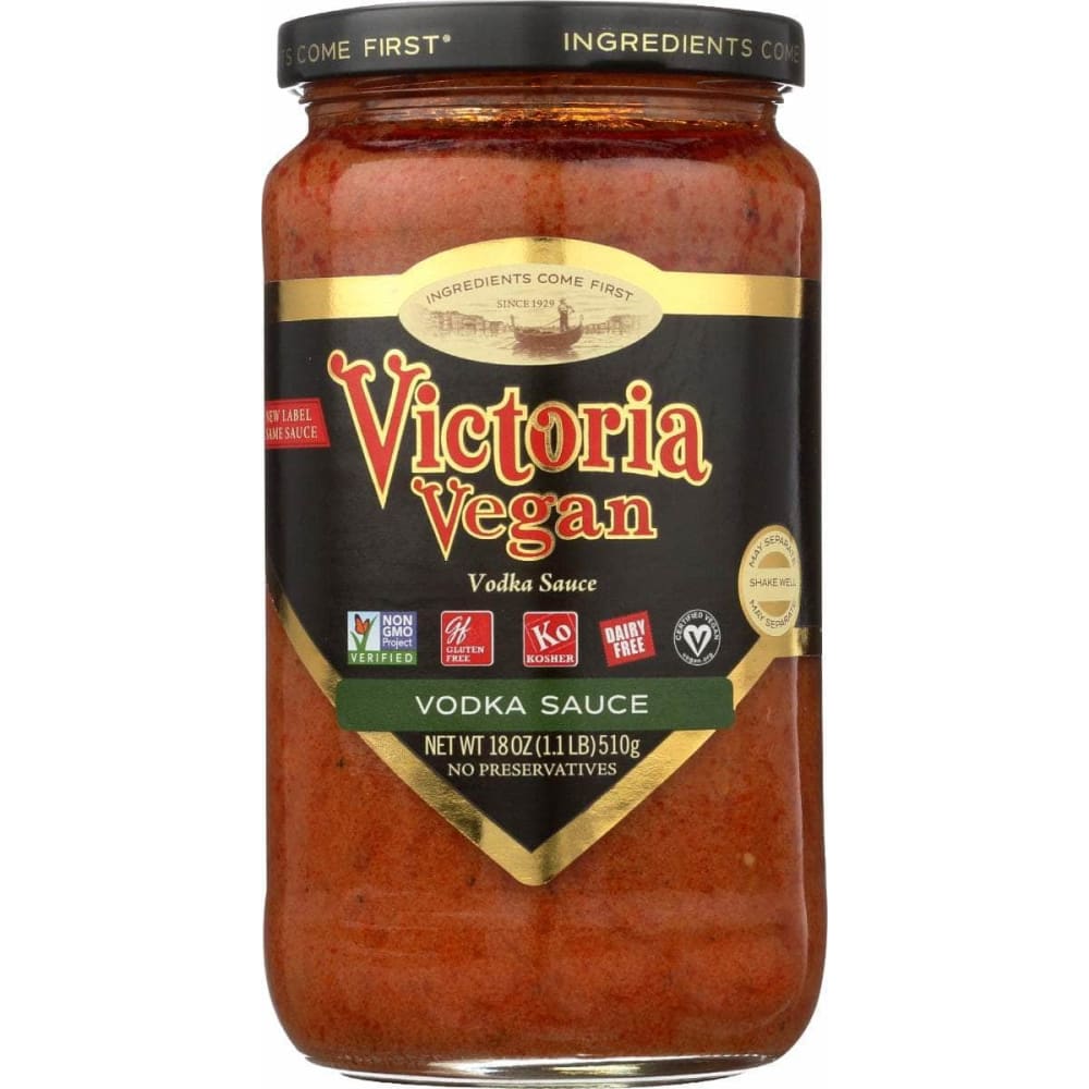 VICTORIA Grocery > Pantry > Pasta and Sauces VICTORIA Sauce Vodka Vegan, 18 oz
