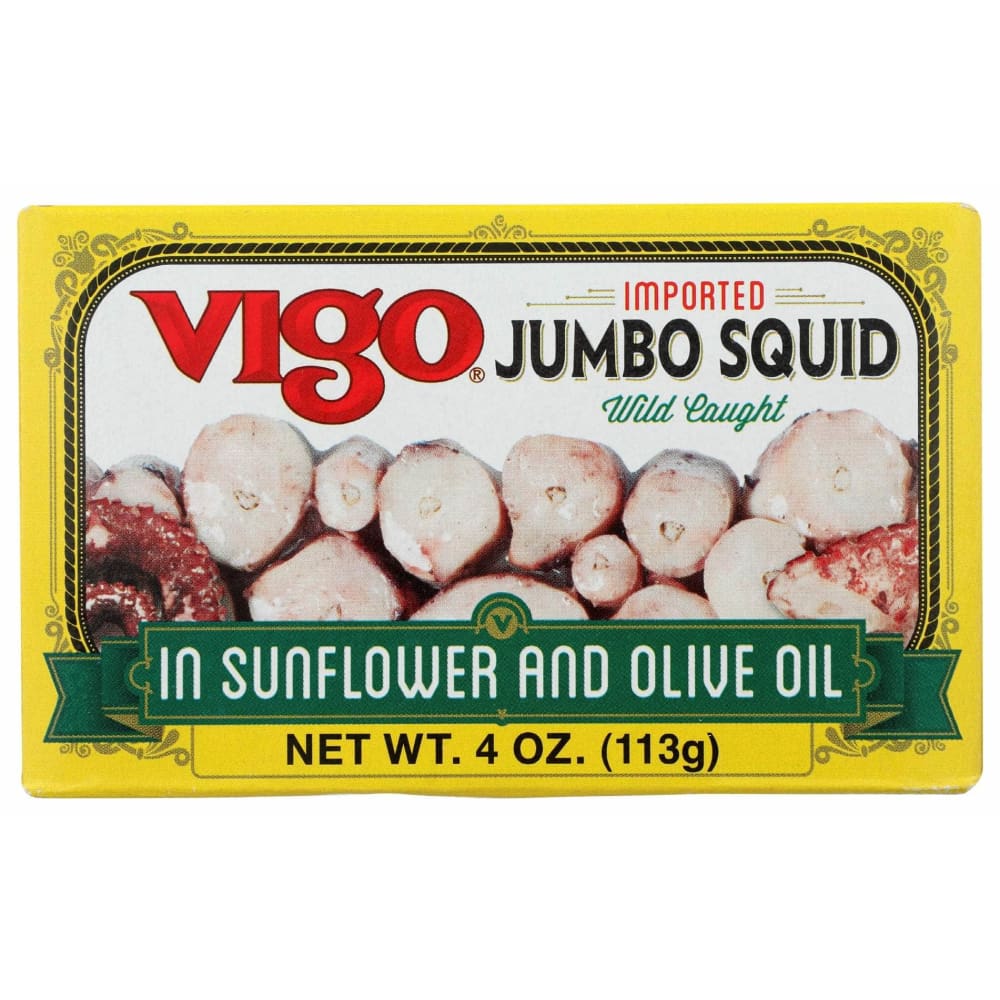 VIGO Grocery > Pantry > Meat Poultry & Seafood VIGO Jumbo Squid In Oil, 4 oz