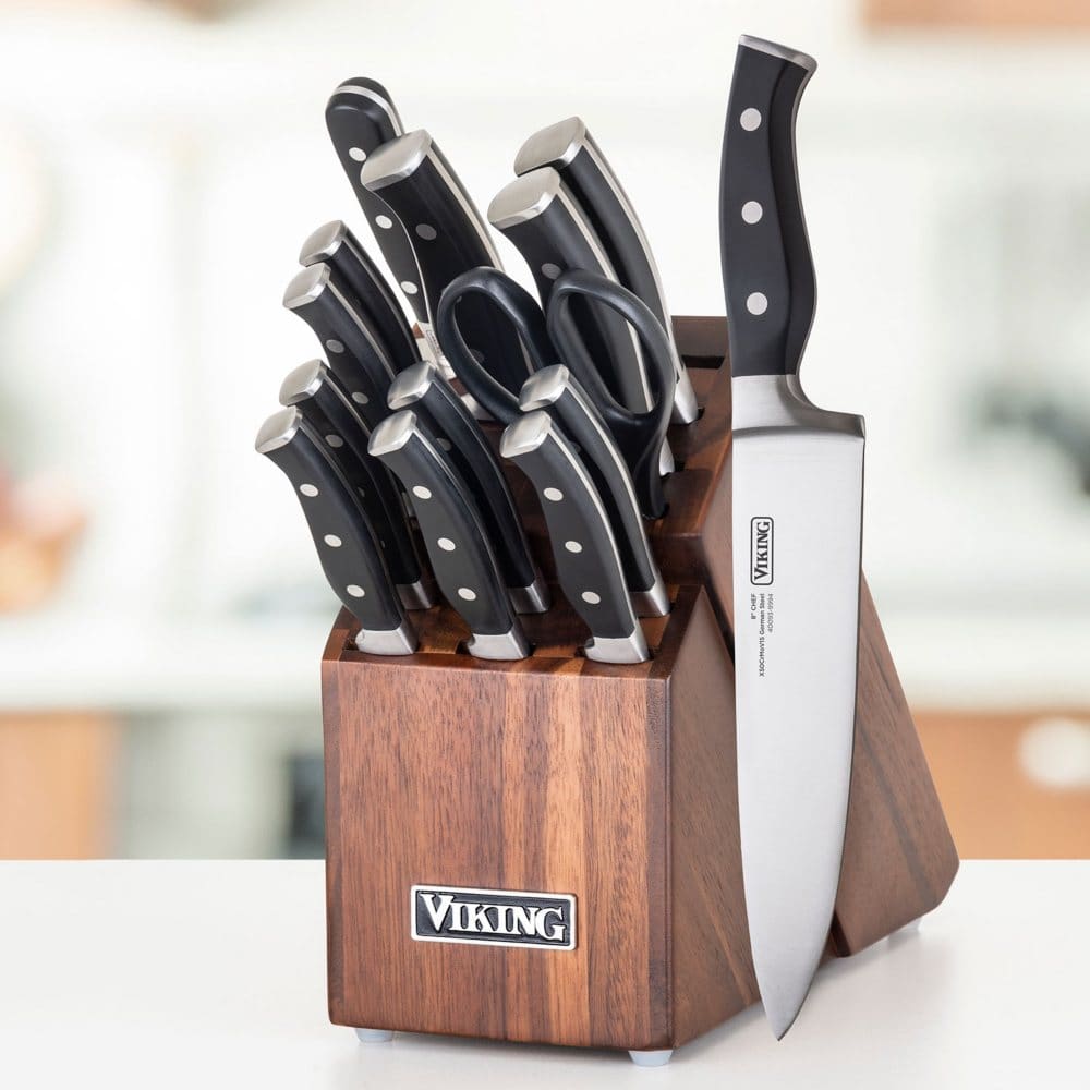 Viking 15-Piece Knife Set With Wood Block - Cutlery Sets & Kitchen Knives - Viking