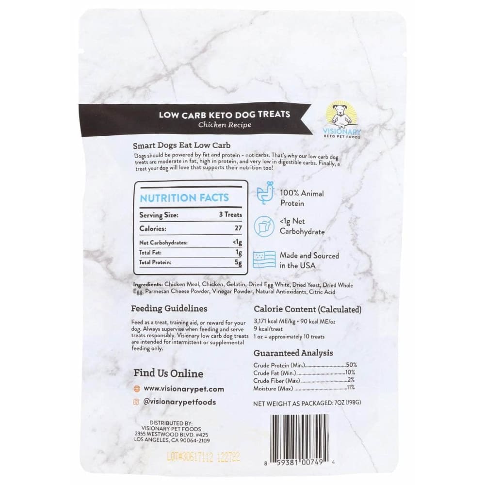 VISIONARY PET FOODS Pet > Dog Treats VISIONARY PET FOODS Flame Grilled Chicken Dog Treats, 7 oz