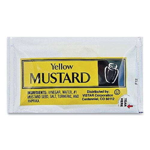 Vistar Condiment Packets Mustard 0.16 Oz Packet 200/carton - Food Service - Vistar