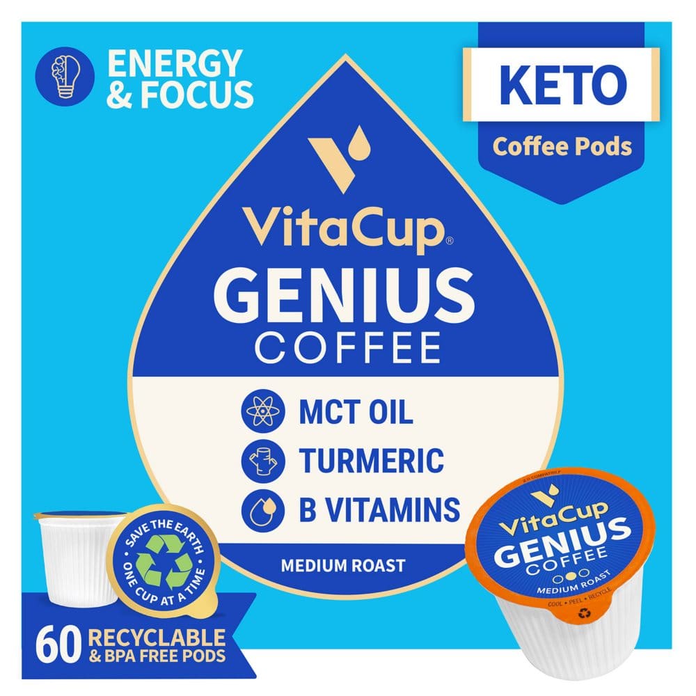 VitaCup Genius Blend Coffee Pods (60 ct.) - Coffee Tea & Cocoa - VitaCup Genius