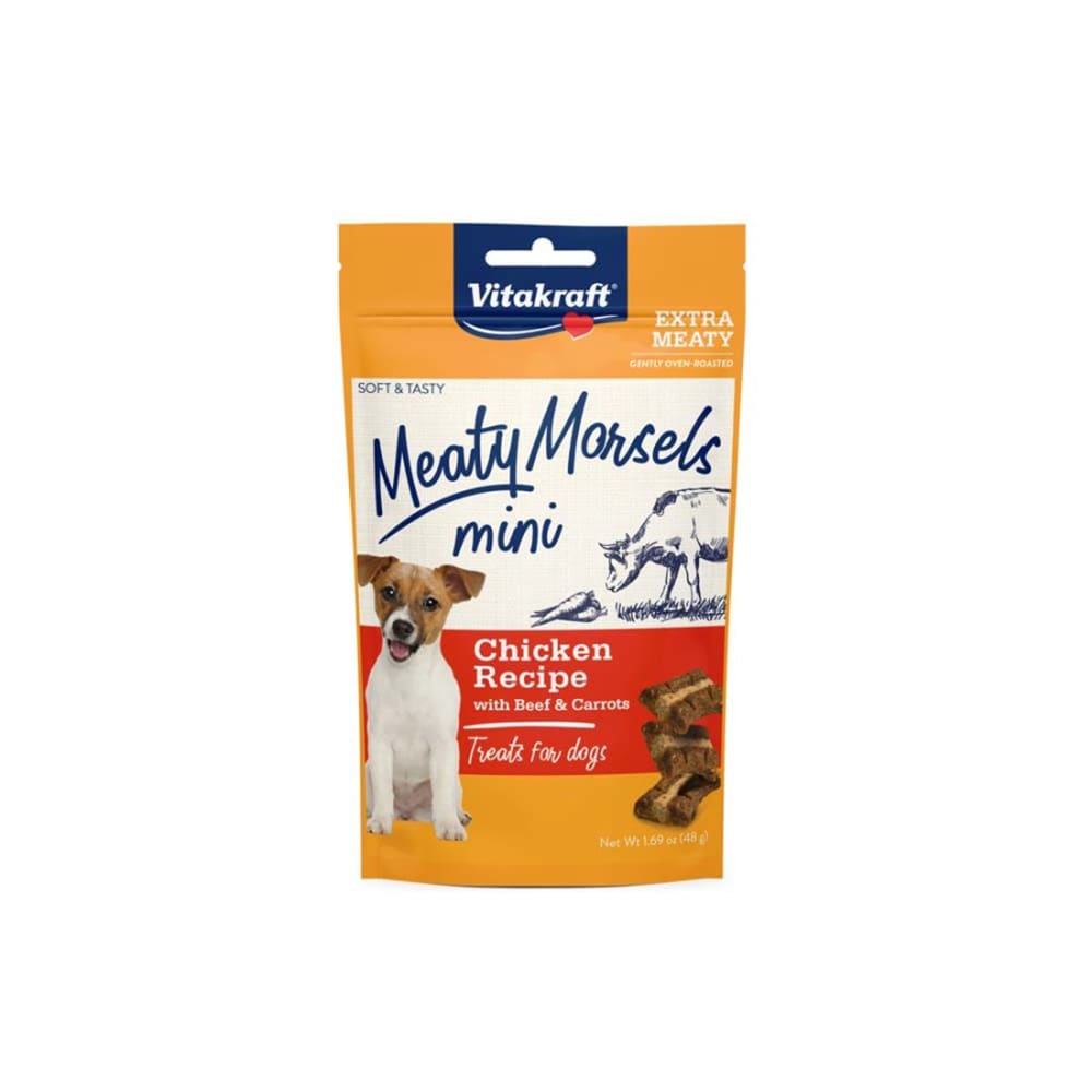 Vitakraft Meaty Morsels Chicken Recipe with Beef and Carrots Dog Treats Mini Mini 1.69 oz - Pet Supplies - Vitakraft