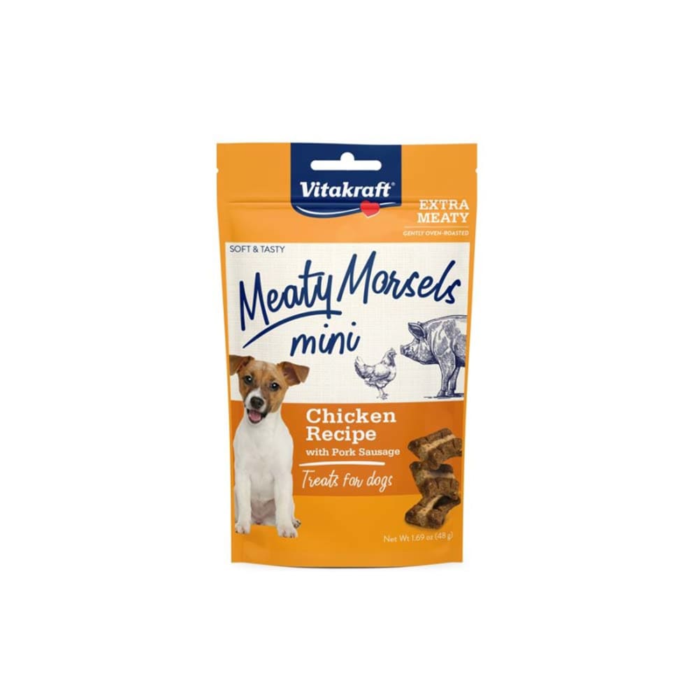 Vitakraft Meaty Morsels Chicken Recipe with Pork Sausage Dog Treats Mini Mini 1.69 oz - Pet Supplies - Vitakraft