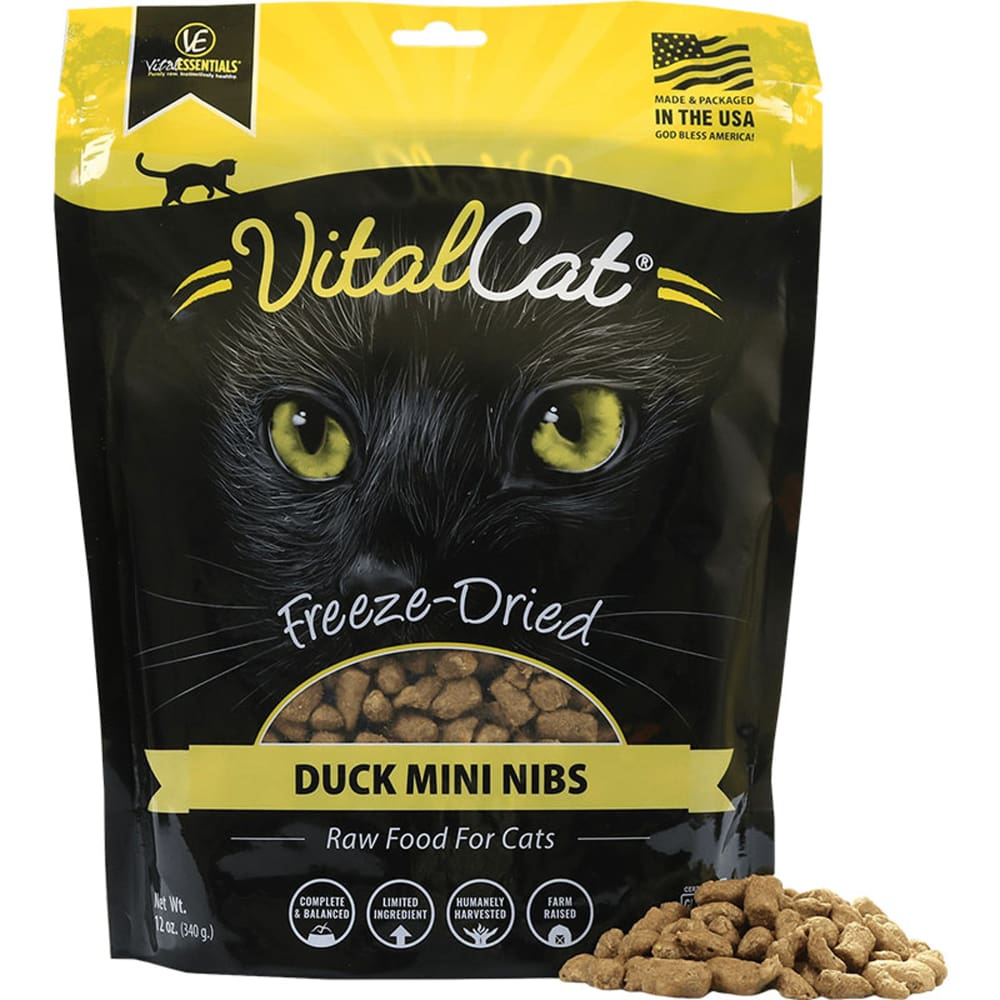 Vital Essentials Cat Freeze-Dried Mini Nibs Duck 12Oz - Pet Supplies - Vital Essentials