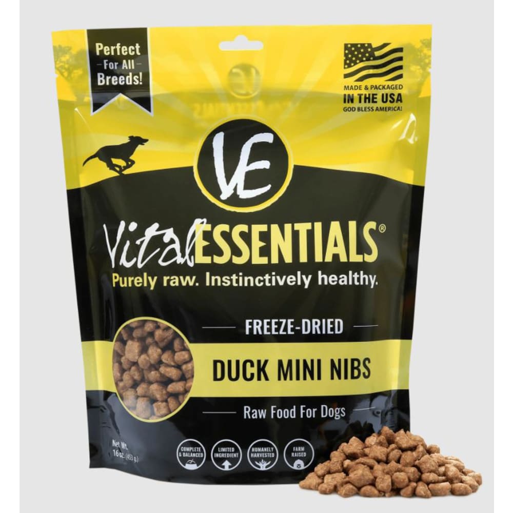 Vital Essentials Dog Freeze-Dried Mini Nibs Duck 1Lb - Pet Supplies - Vital Essentials
