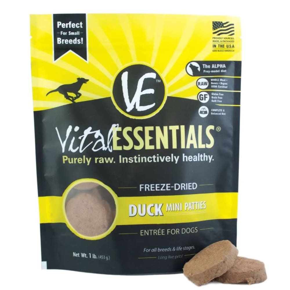 Vital Essentials Dog Freeze Dried Mini Pat Dck 14Oz - Pet Supplies - Vital Essentials