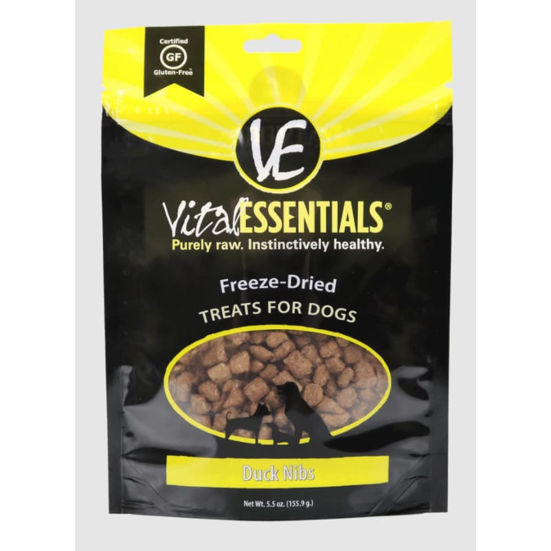 Vital Essentials Dog Freeze-Dried Treat Nibs Duck 5.5Oz - Pet Supplies - Vital Essentials