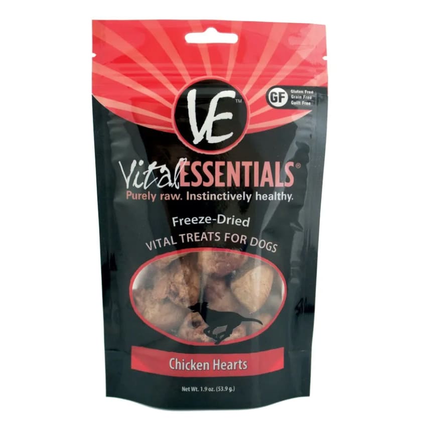 Vital Essentials® Freeze-Dried Chicken Hearts Dog Treats 1.9 oz - Pet Supplies - Vital Essentials