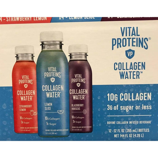 Vital Proteins Collagen Water, Variety Pack, 12 x 12 fl oz - ShelHealth.Com