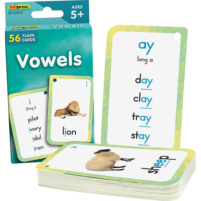 Vowels Flash Cards (Pack of 10) - Phonics - Teacher Created Resources