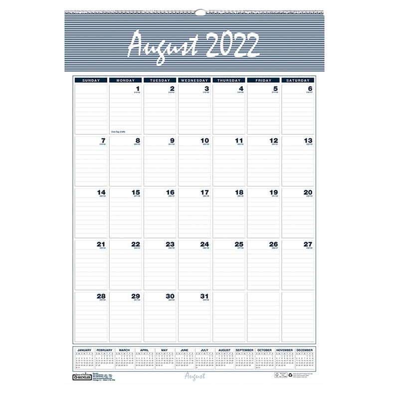 Wall Calendar 12 Months Aug-Jul 12X17 (Pack of 2) - Calendars - House Of Doolittle