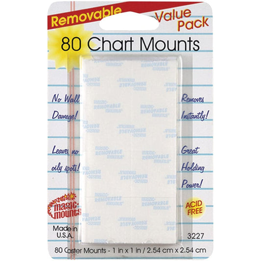 Wall Mounting Tabs 80 Chart Tabs 1 X 1 (Pack of 8) - Adhesives - Miller Studio