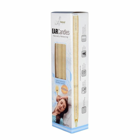 WALLYS NATURAL Wally Beeswax Ear Candle Plain, 12 Pc
