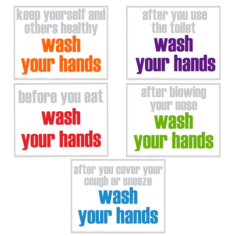 Wash Your Hands 5 Poster Set (Pack of 6) - Science - Inspired Minds