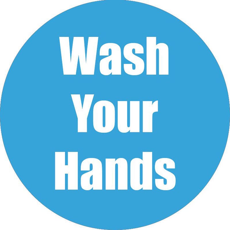 Wash Your Hands Cyan Anti-Slip Floor Sticker 5Pk - First Aid/Safety - Flipside