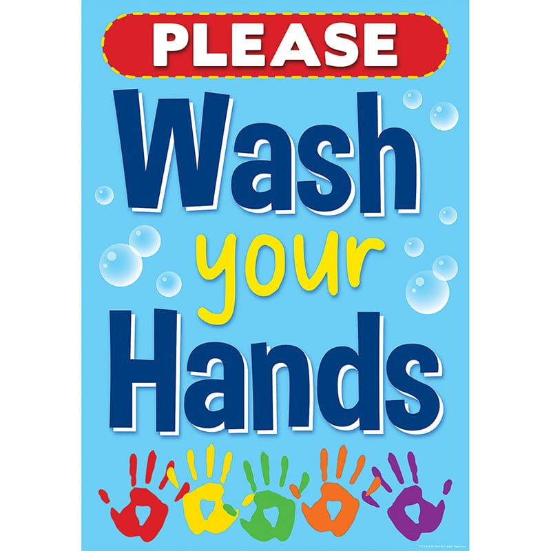 Wash Your Hands Positive Poster (Pack of 12) - Motivational - Teacher Created Resources