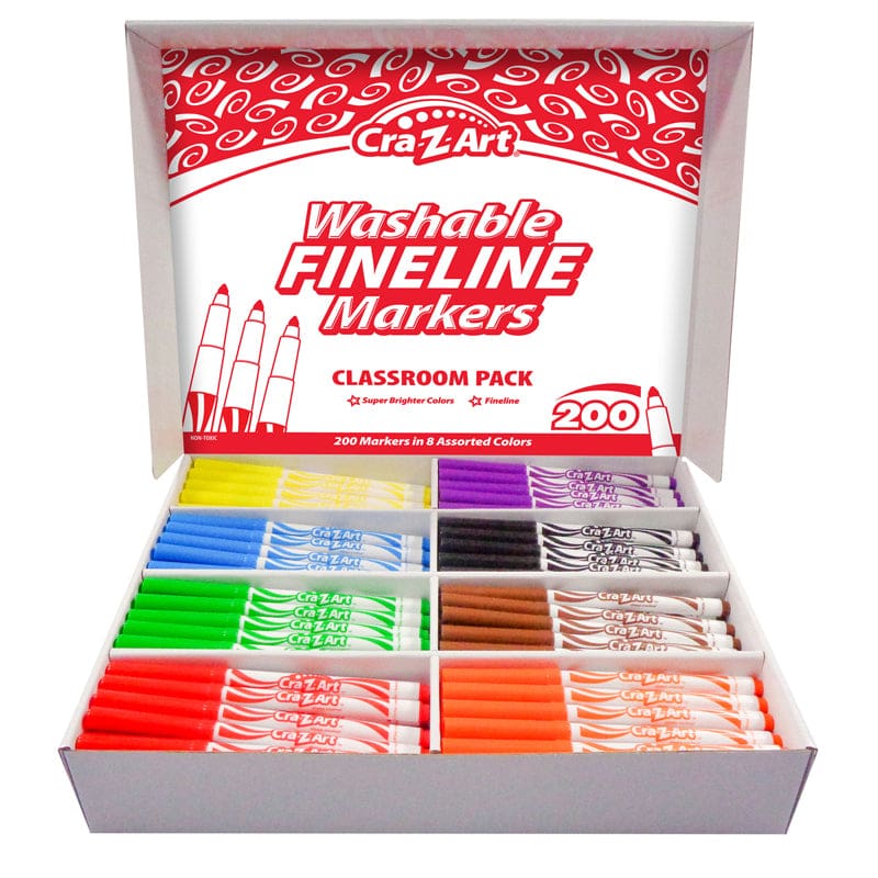 Washable Markers Class Pk 8 Color Fine 200Ct - Markers - Cra-z-art