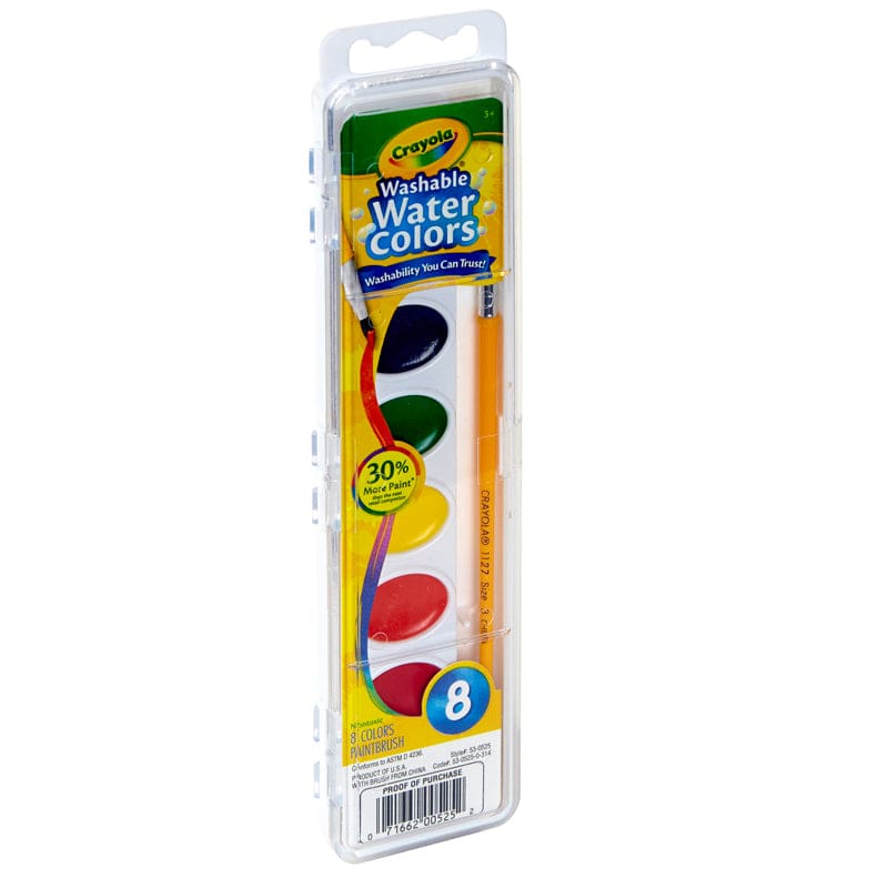 Washable Watercolors 8 with Brush (Pack of 12) - Paint - Crayola LLC